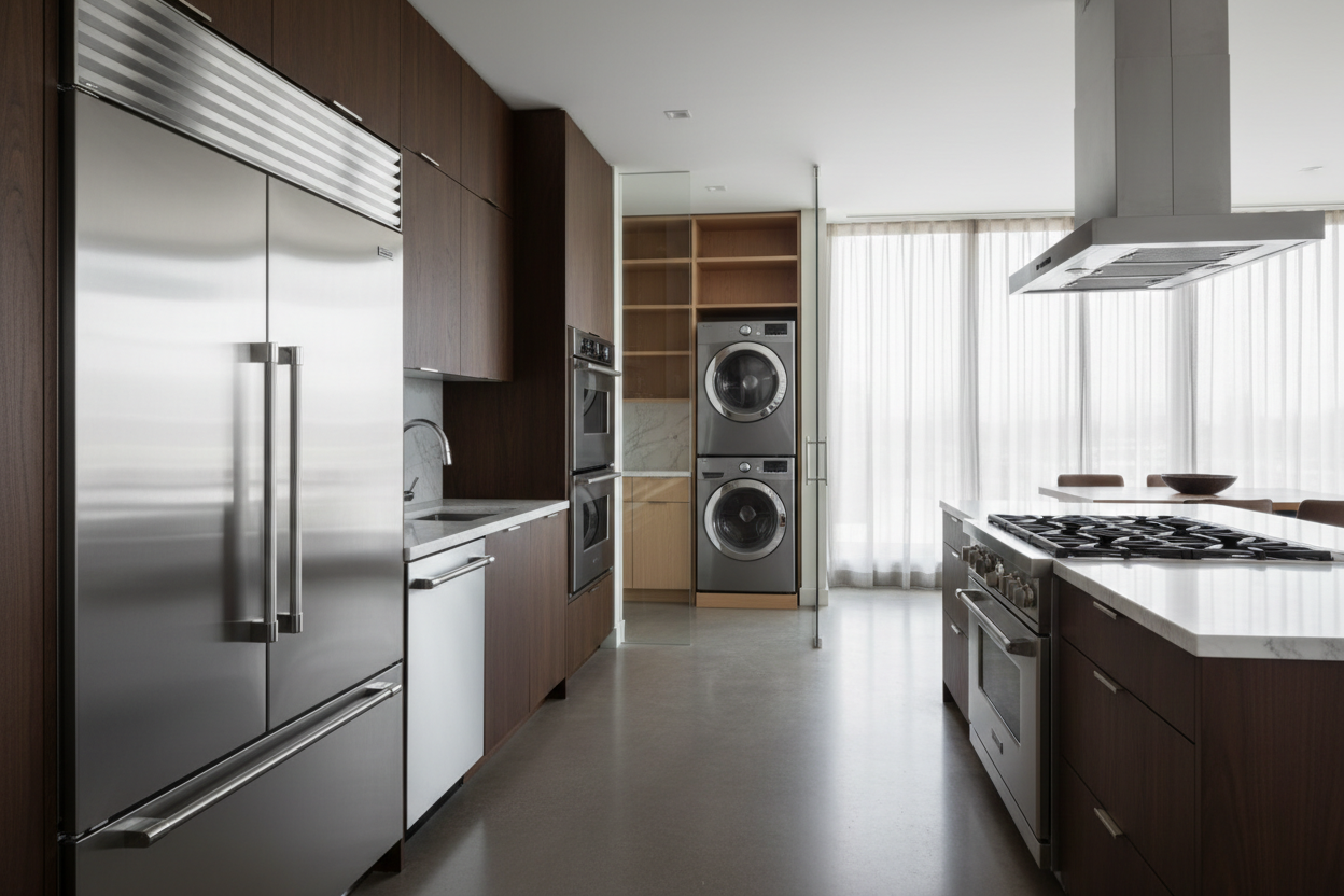 Premium household appliances in a luxury home environment